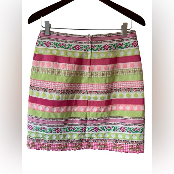 Lilly Pulitzer pink & green ribbon skirt size 2 (fits like S) - Picture 2 of 5